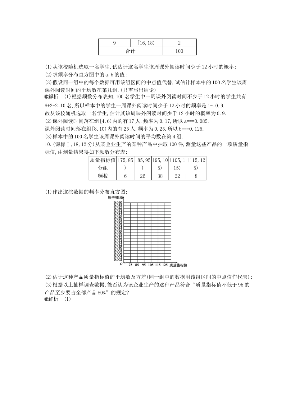 （新课标版）高考数学真题分类汇编 11.3 随机抽样、用样本估计总体 文_第3页