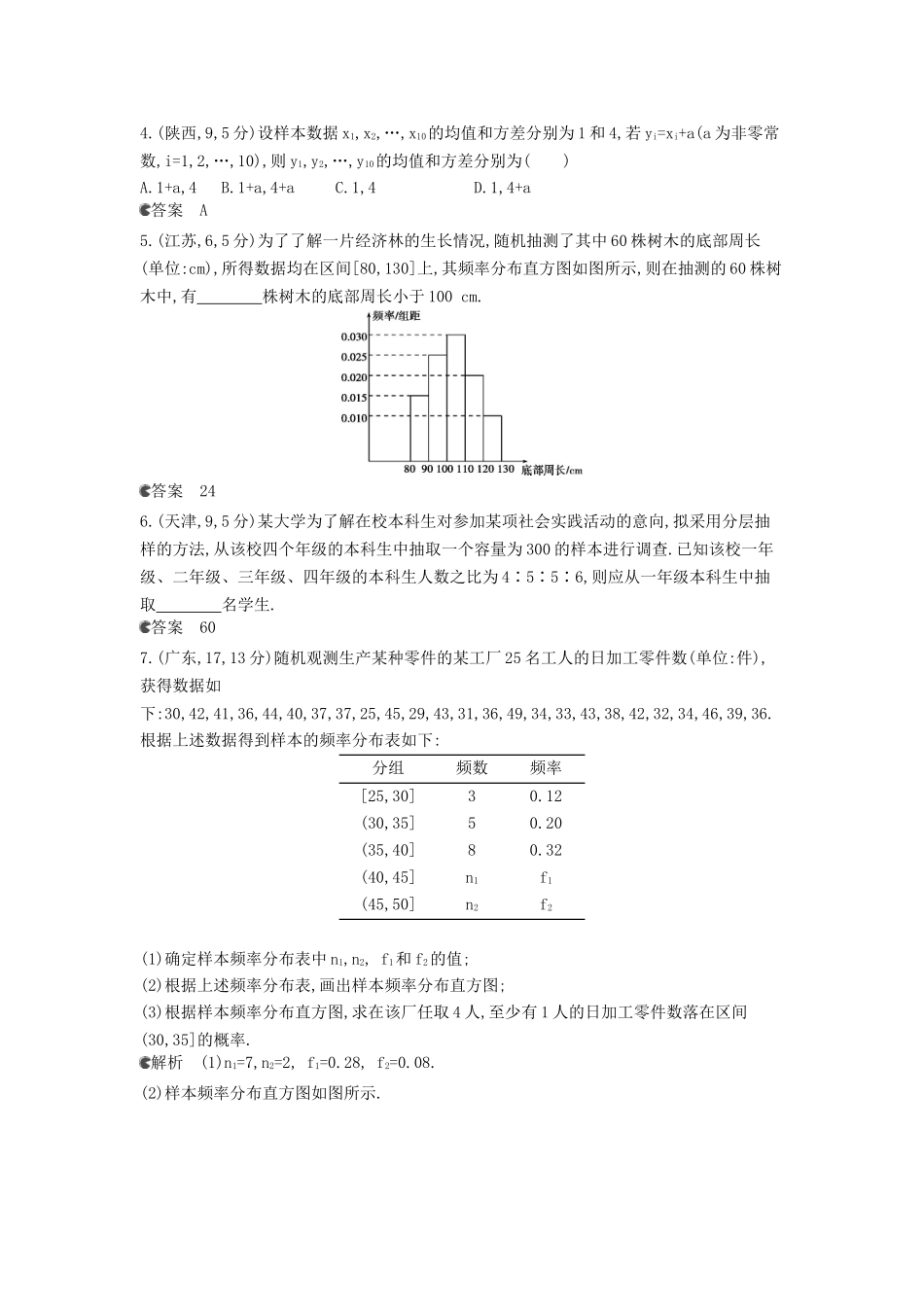 （新课标版）高考数学真题分类汇编 12.5 统计与统计案例 理 _第2页