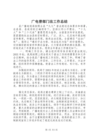 2024年广电普部门法工作总结