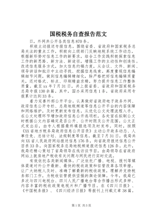 2024年国税税务自查报告范文