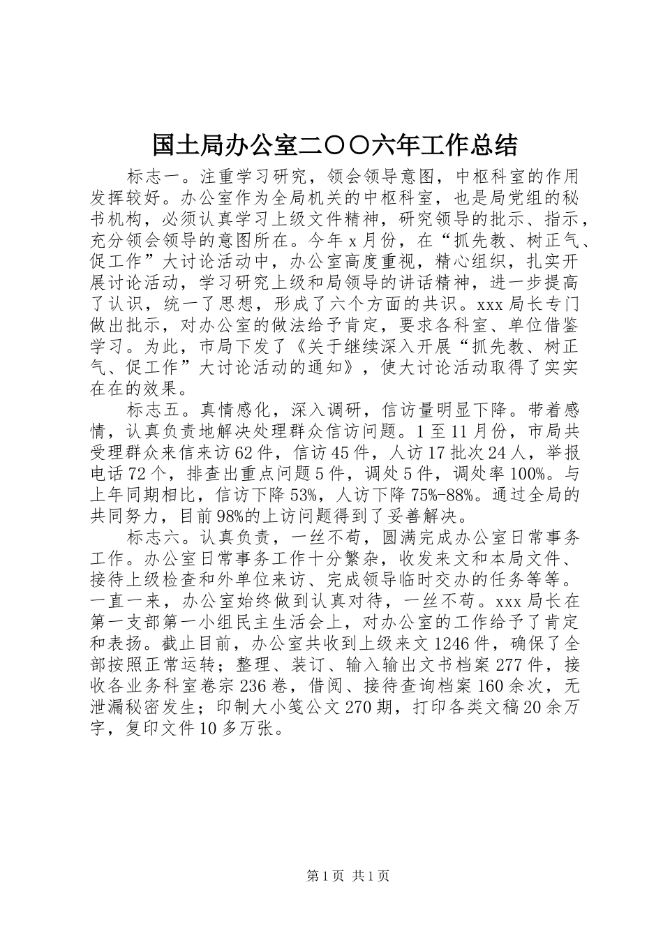 2024年国土局办公室二六年工作总结_第1页