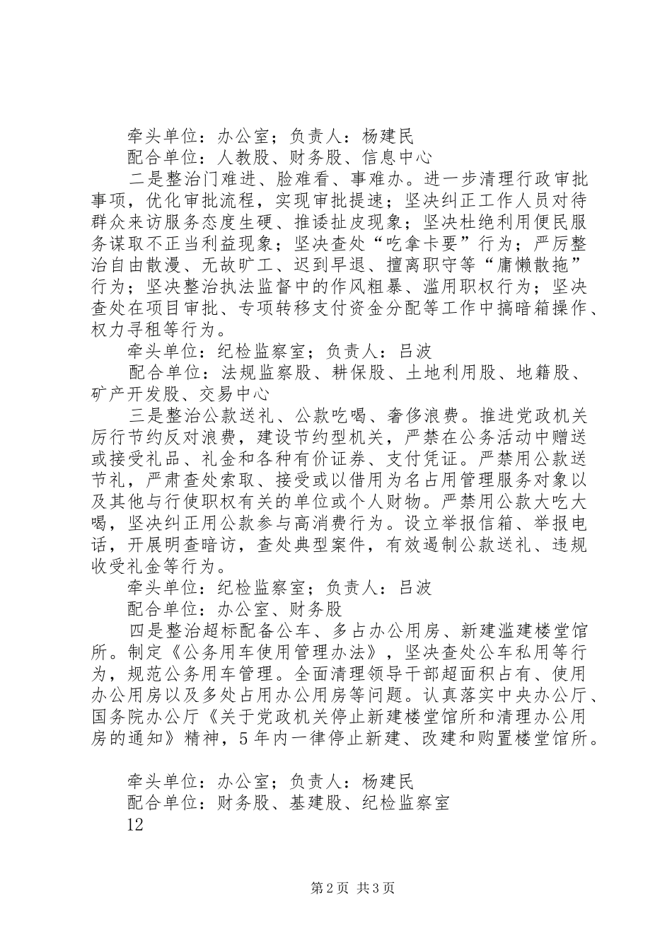 2024年国土局开展四风问题专项整治工作方案_第2页