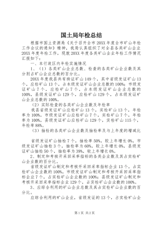 2024年国土局年检总结