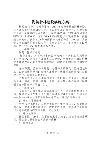 2024年海防护林建设实施方案
