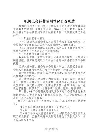 2024年机关工会经费使用情况自查总结