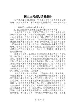 2024年国土空间规划调研报告