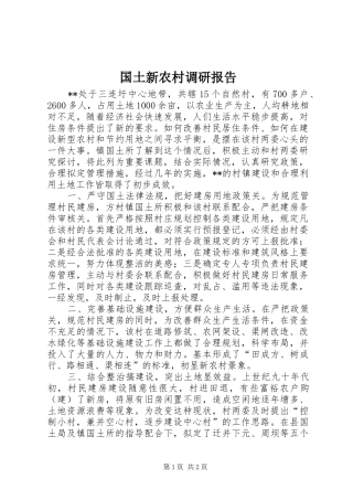 2024年国土新农村调研报告