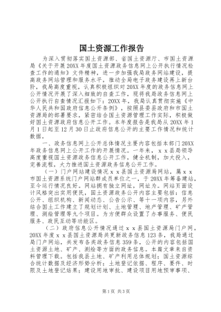 2024年国土资源工作报告