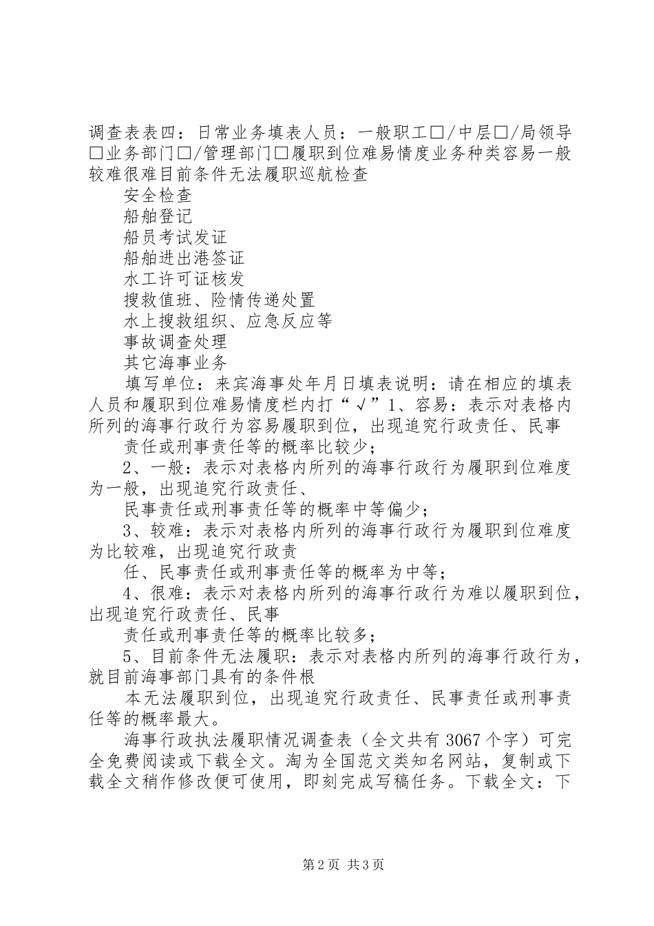 2024年海事行政执法履职情况调查表_第2页