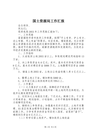 2024年国土资源局工作汇报