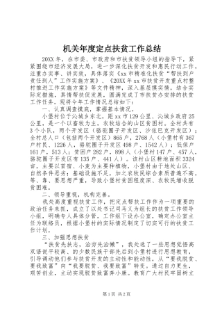 2024年机关年度定点扶贫工作总结