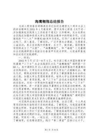 2024年海鹰翱翔总结报告