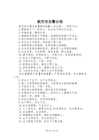 2024年航空安全警示语