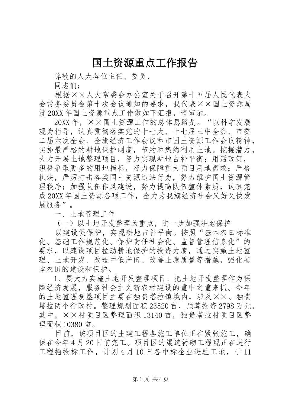 2024年国土资源重点工作报告_第1页