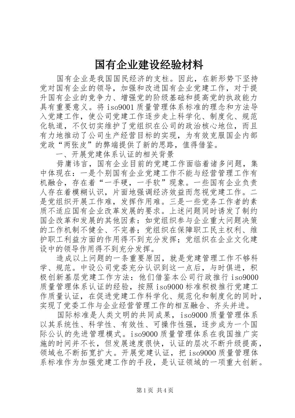 2024年国有企业建设经验材料_第1页