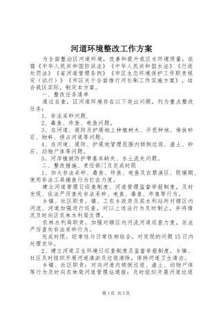2024年河道环境整改工作方案