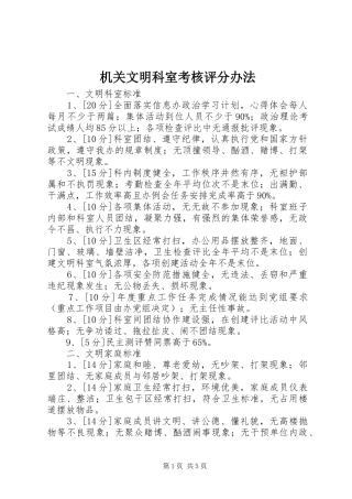 2024年机关文明科室考核评分办法