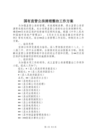 2024年国有直管公房清理整治工作方案