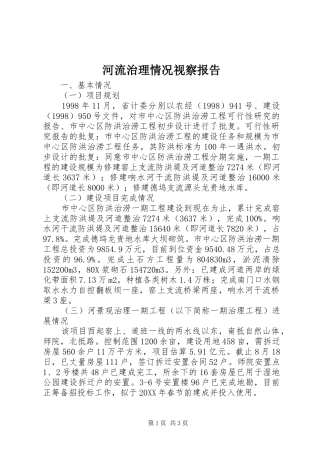 2024年河流治理情况视察报告
