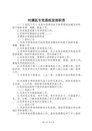 2024年河漯医专党委组宣部职责