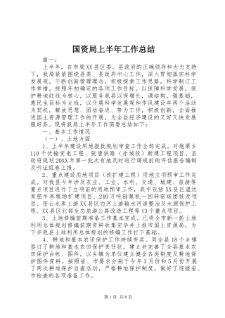 2024年国资局上半年工作总结