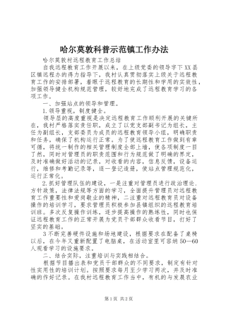2024年哈尔莫敦科普示范镇工作办法