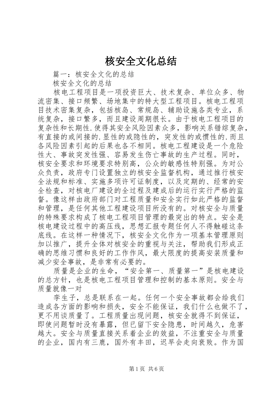 2024年核安全文化总结_第1页