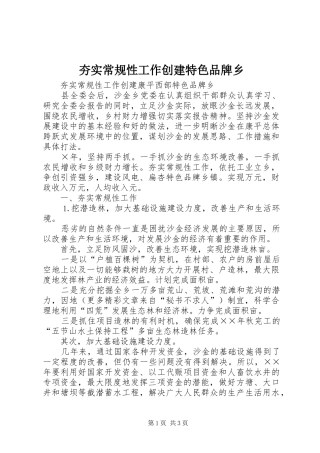 2024年夯实常规性工作创建特色品牌乡