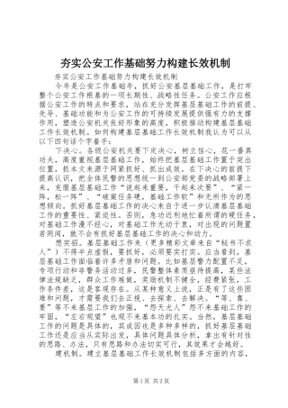 2024年夯实公安工作基础努力构建长效机制