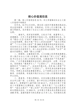 2024年核心价值观信息