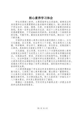2024年核心素养学习体会