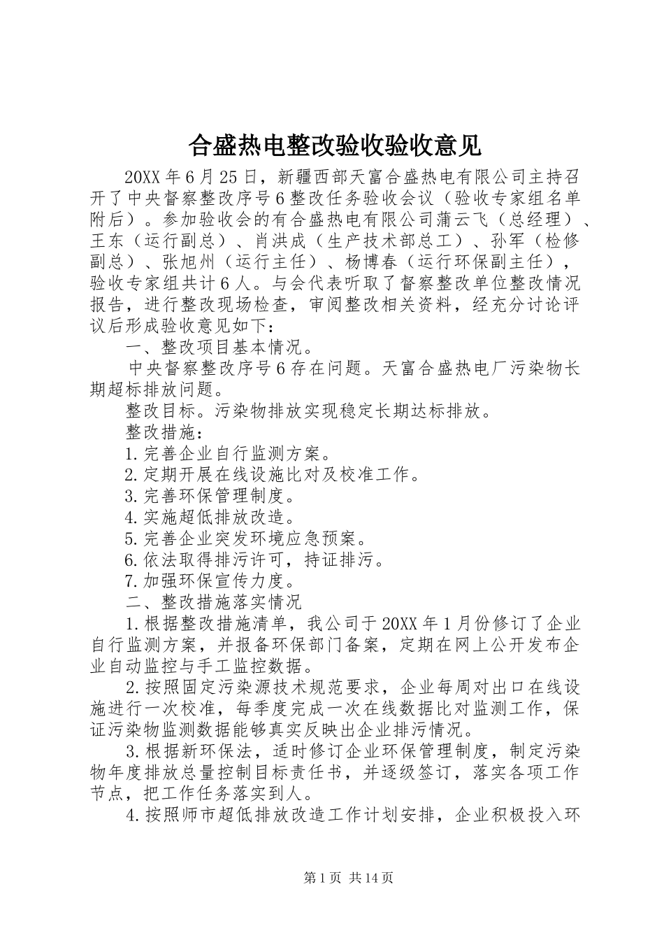 2024年合盛热电整改验收验收意见_第1页