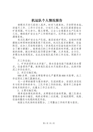 2024年机运队个人情况报告