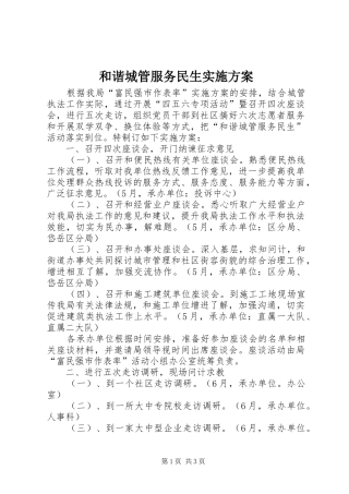 2024年和谐城管服务民生实施方案