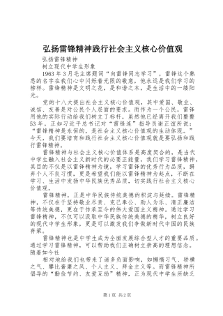 2024年弘扬雷锋精神践行社会主义核心价值观