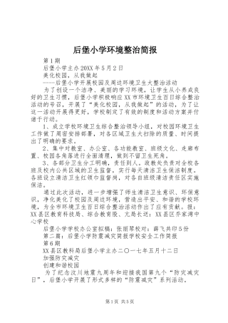2024年后堡小学环境整治简报