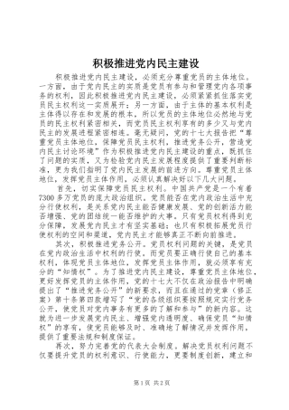 2024年积极推进党内民主建设