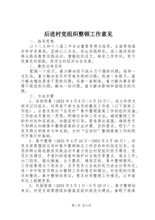 2024年后进村党组织整顿工作意见