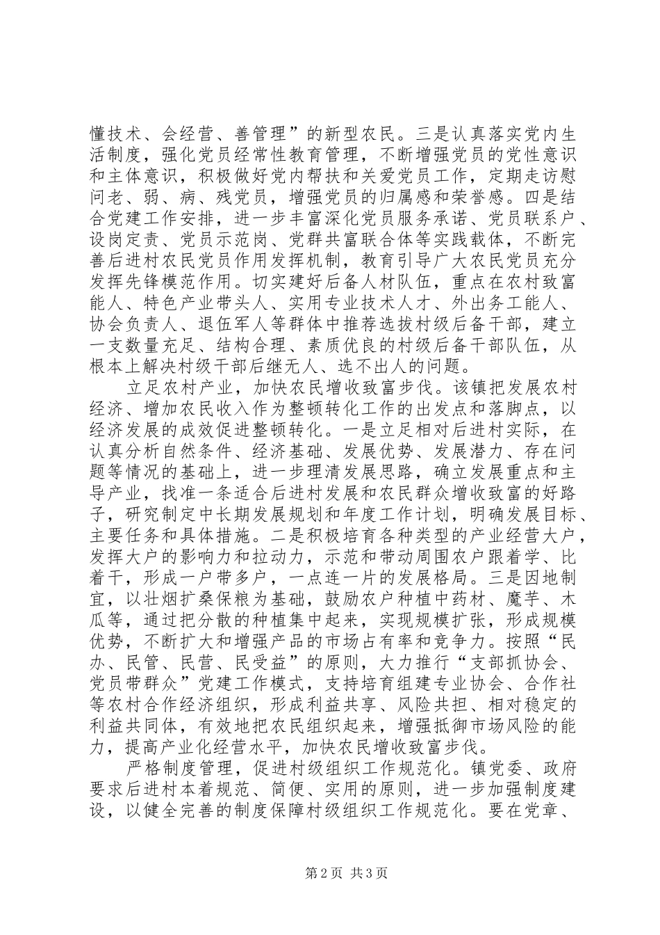 2024年后进村工作经验交流材料_第2页
