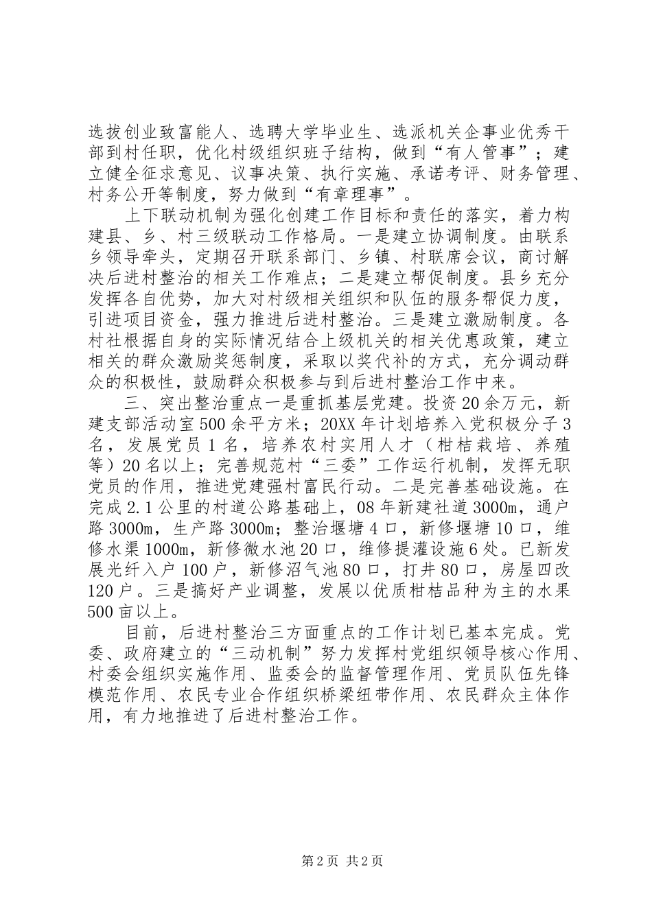2024年后进村整治工作汇报_第2页