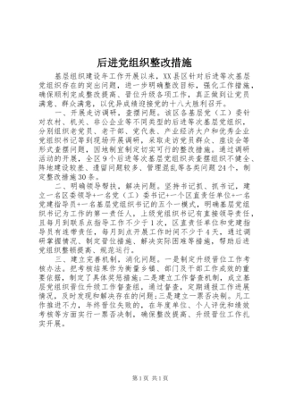2024年后进党组织整改措施