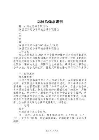 2024年缉枪治爆承诺书
