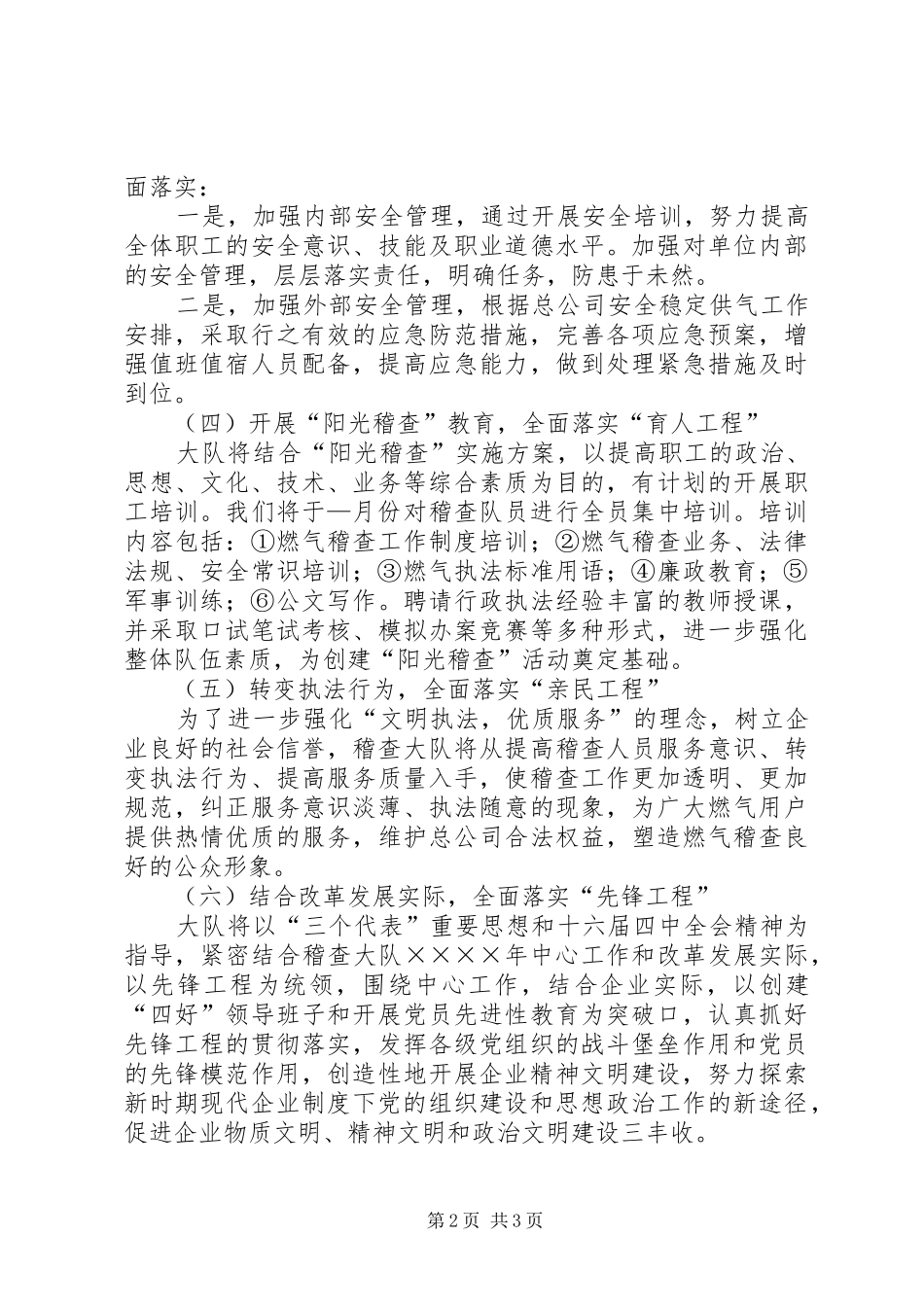 2024年稽查大队二五年六项工程实施方案_第2页