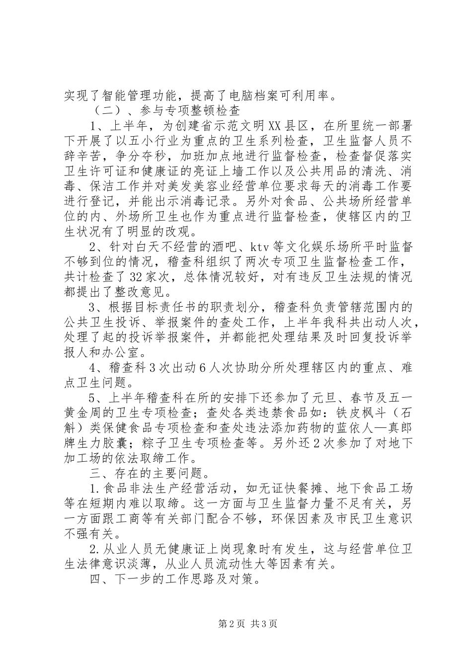 2024年稽查科半年工作总结_第2页