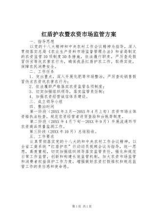 2024年红盾护农暨农资市场监管方案