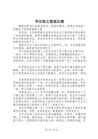 2024年华尔街之狼观后感