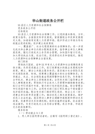 2024年华山街道政务公开栏