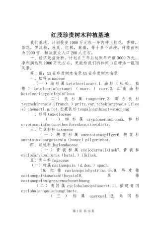 2024年红茂珍贵树木种植基地