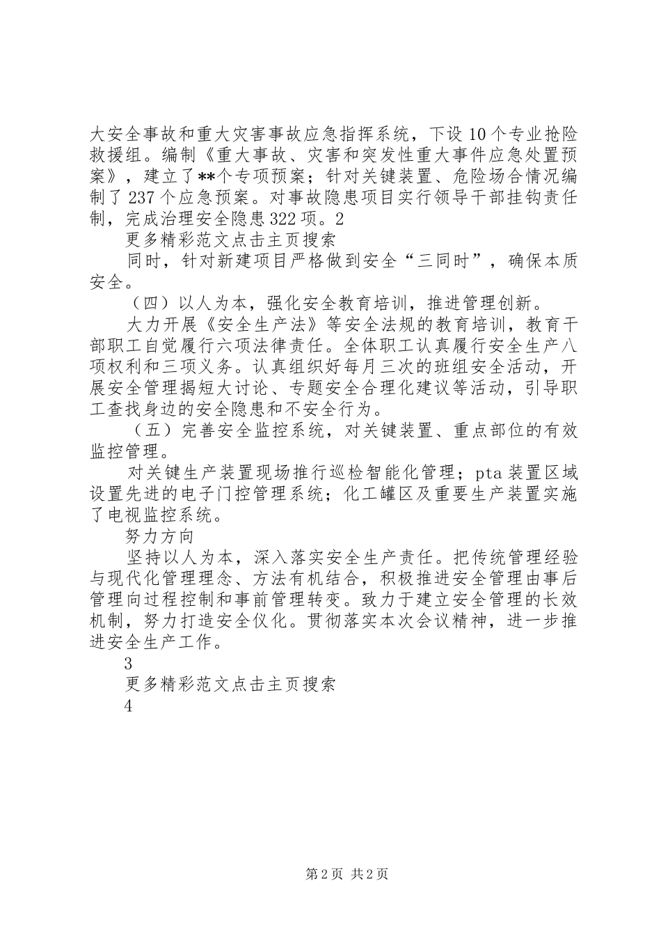 2024年化肥厂安全工作总结_第2页