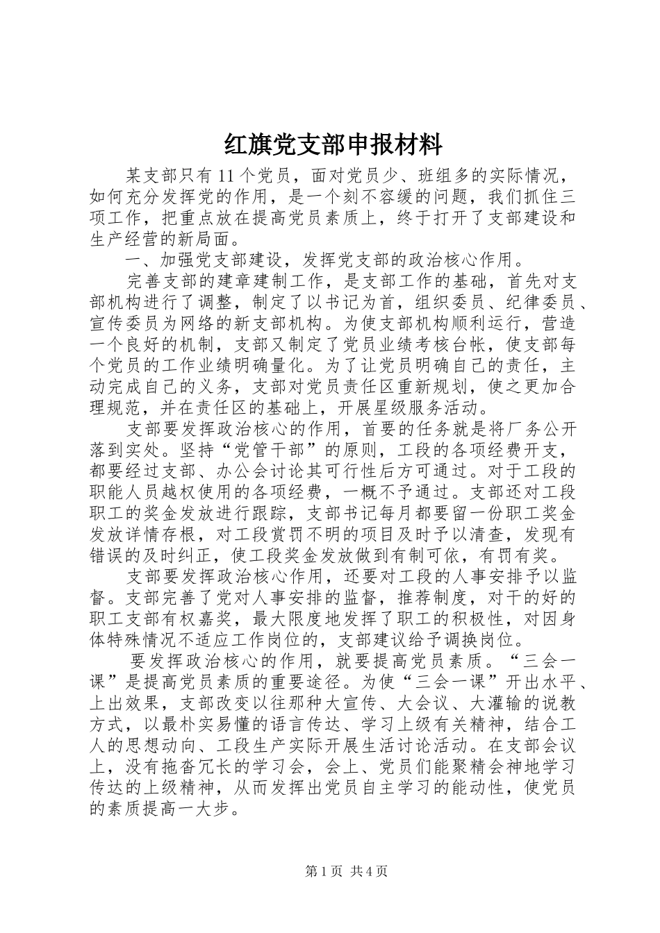 2024年红旗党支部申报材料_第1页